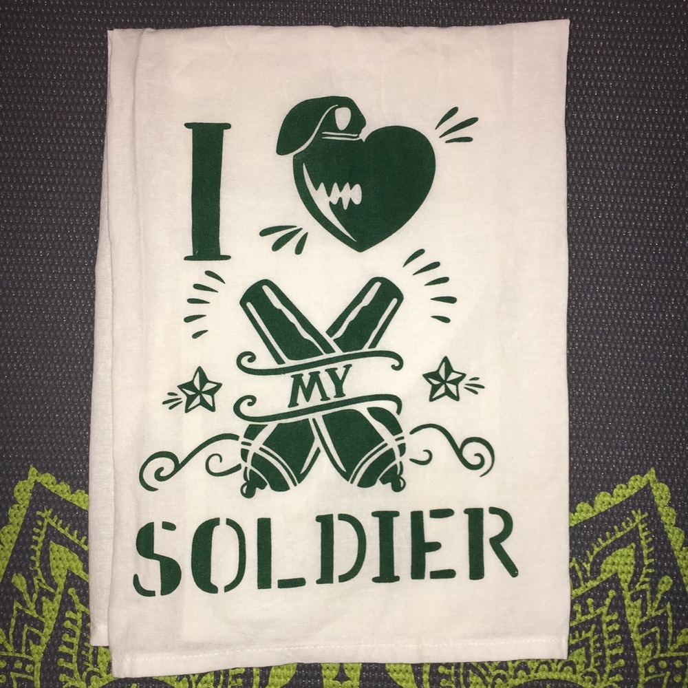 I ❤️ My Soldier Tea Towel